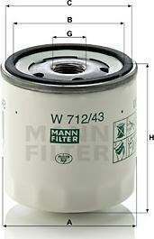 Mann-Filter W 712/43 - Öljynsuodatin inparts.fi
