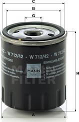 Mann-Filter W 712/42 - Öljynsuodatin inparts.fi