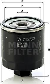 Mann-Filter W 712/52 - Öljynsuodatin inparts.fi