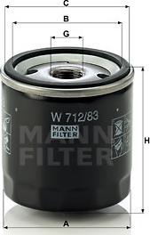 Mann-Filter W 712/83 - Öljynsuodatin inparts.fi