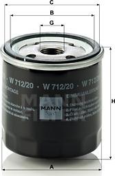 Mann-Filter W 712/20 - Öljynsuodatin inparts.fi