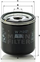 Mann-Filter W 712/21 - Öljynsuodatin inparts.fi