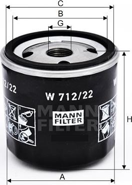 Mann-Filter W 712/22 - Öljynsuodatin inparts.fi