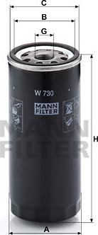 Mann-Filter W 730 - Öljynsuodatin inparts.fi