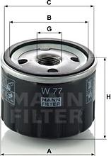 Mann-Filter W 77 - Öljynsuodatin inparts.fi