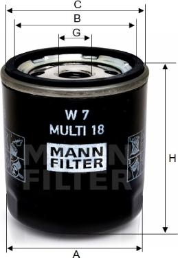 Mann-Filter W 7 MULTI 18 - Öljynsuodatin inparts.fi
