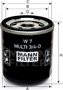 Mann-Filter W 7 MULTI 3/4-D - Öljynsuodatin inparts.fi