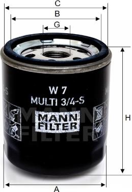 Mann-Filter W 7 MULTI 3/4-S - Öljynsuodatin inparts.fi