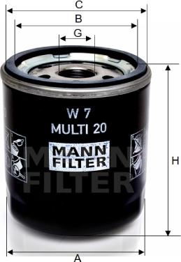 Mann-Filter W 7 MULTI 20 - Öljynsuodatin inparts.fi