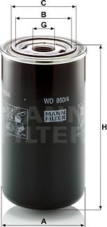 Mann-Filter WD 950/4 - Hydrauliikkasuodatin, automaattivaihteisto inparts.fi