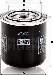 Mann-Filter WD 920 - Suodatin, työhydrauliikka inparts.fi