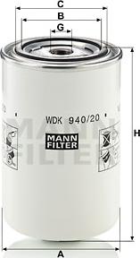 Mann-Filter WDK 940/20 - Polttoainesuodatin inparts.fi