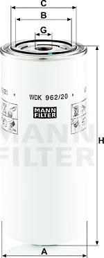 Mann-Filter WDK 962/20 - Polttoainesuodatin inparts.fi