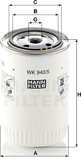 Mann-Filter WK 940/5 - Polttoainesuodatin inparts.fi