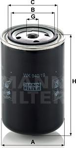 Mann-Filter WK 940/19 - Polttoainesuodatin inparts.fi