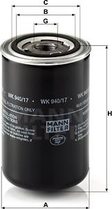Mann-Filter WK 940/17 - Polttoainesuodatin inparts.fi