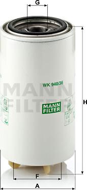 Mann-Filter WK 940/36 x - Polttoainesuodatin inparts.fi