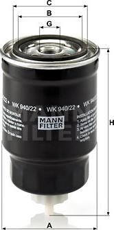 Mann-Filter WK 940/22 - Polttoainesuodatin inparts.fi