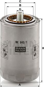 Mann-Filter WK 943/1 - Polttoainesuodatin inparts.fi