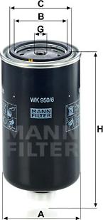 Mann-Filter WK 950/6 - Polttoainesuodatin inparts.fi