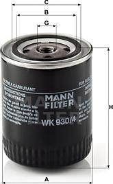 Mann-Filter WK 930/4 - Polttoainesuodatin inparts.fi