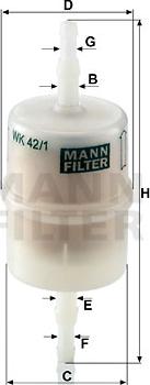 Mann-Filter WK 42/1 - Polttoainesuodatin inparts.fi