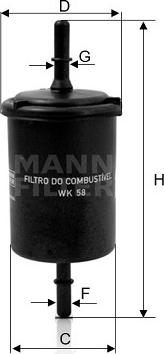 Mann-Filter WK 58 - Polttoainesuodatin inparts.fi