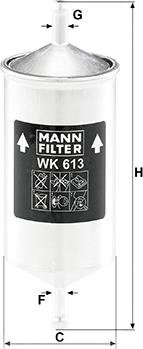 Mann-Filter WK 613 - Polttoainesuodatin inparts.fi