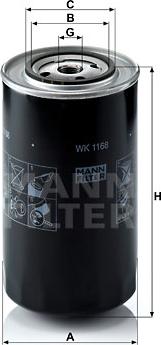 Mann-Filter WK 1168 - Polttoainesuodatin inparts.fi