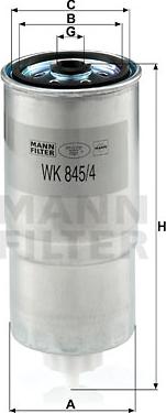 Mann-Filter WK 845/4 - Polttoainesuodatin inparts.fi