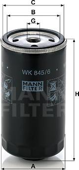 Mann-Filter WK 845/6 - Polttoainesuodatin inparts.fi