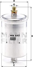 Mann-Filter WK 845 - Polttoainesuodatin inparts.fi
