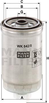 Mann-Filter WK 842/8 - Polttoainesuodatin inparts.fi