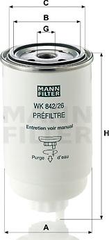 Mann-Filter WK 842/26 - Polttoainesuodatin inparts.fi