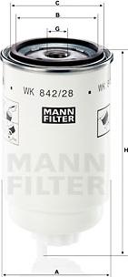 Mann-Filter WK 842/28 - Polttoainesuodatin inparts.fi