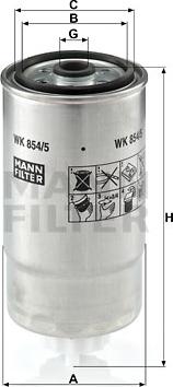 Mann-Filter WK 854/5 - Polttoainesuodatin inparts.fi