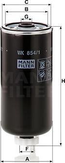 Mann-Filter WK 854/1 - Polttoainesuodatin inparts.fi