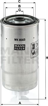 Mann-Filter WK 854/3 - Polttoainesuodatin inparts.fi