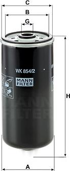 Mann-Filter WK 854/2 - Polttoainesuodatin inparts.fi