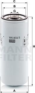 Mann-Filter WK 850/3 - Polttoainesuodatin inparts.fi