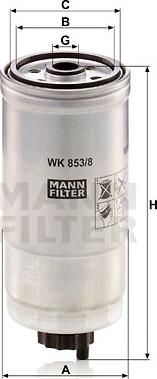 Mann-Filter WK 853/8 - Polttoainesuodatin inparts.fi