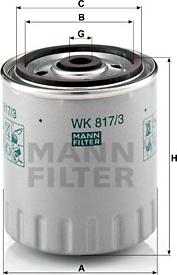 Mann-Filter WK 817/3 x - Polttoainesuodatin inparts.fi