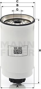 Mann-Filter WK 880 - Polttoainesuodatin inparts.fi