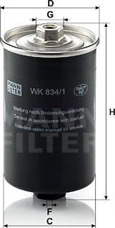 Mann-Filter WK 834/1 - Polttoainesuodatin inparts.fi