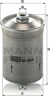 Mann-Filter WK 830/6 - Polttoainesuodatin inparts.fi