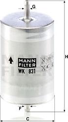 Mann-Filter WK 831 - Polttoainesuodatin inparts.fi