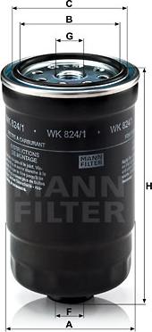 Mann-Filter WK 824/1 - Polttoainesuodatin inparts.fi