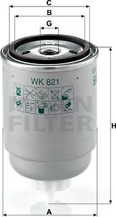Mann-Filter WK 821 - Polttoainesuodatin inparts.fi