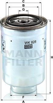 Mann-Filter WK 828 x - Polttoainesuodatin inparts.fi