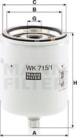 Mann-Filter WK 715/1 x - Polttoainesuodatin inparts.fi